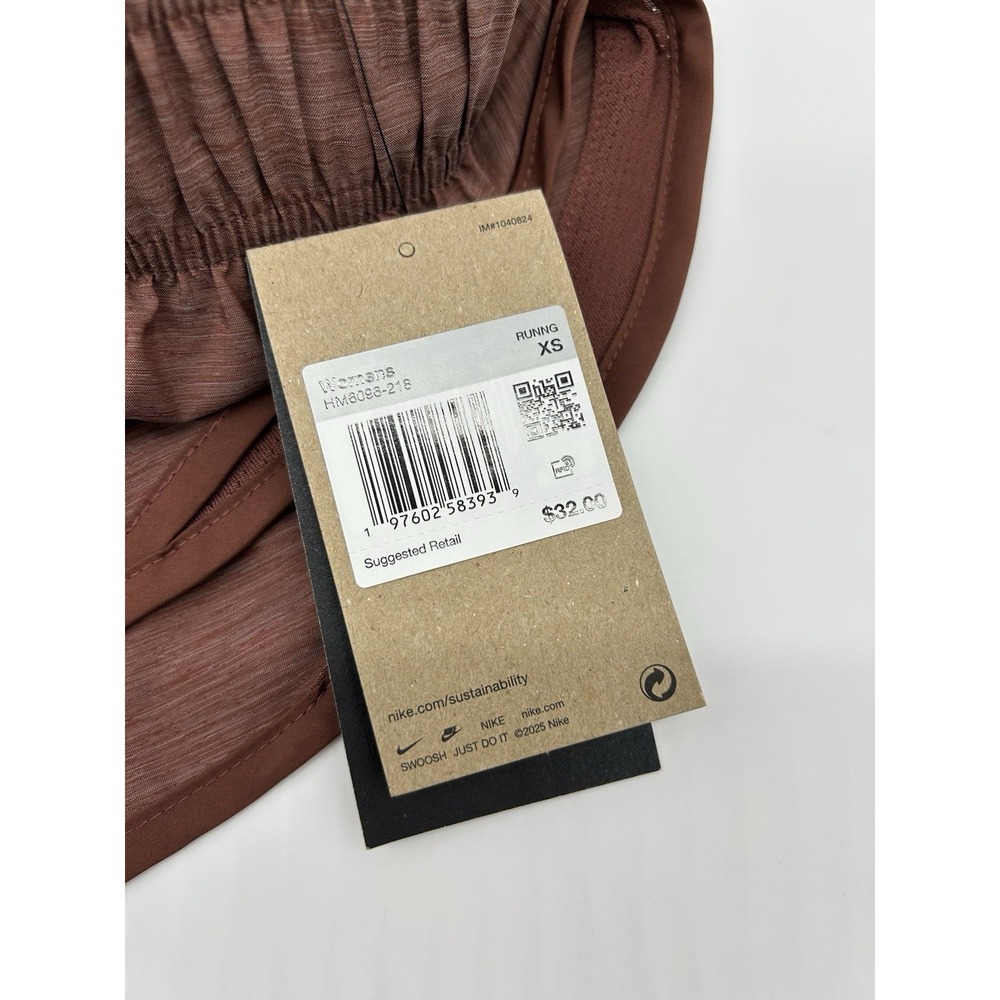 Nike Tempo Shorts Womens XS Brown Lined Dri-Fit Mid Rise Elastic Waist Swoosh - Picture 4 of 5